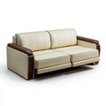 Sofa, 2-osobowa relaks sofa w lodowatej i ciemnobrązowej syntetycznej skóry, 190 x 95 x 92 cm