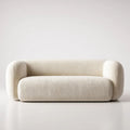 Sofa, 2-osobowa kremowy sofa w poliestrowej tkaniny poliestrowej, 180 x 90 x 75 cm, zaokrąglony kształt