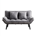 Sofa, Szara 2-osobowa sofa w poliestrze ephelvelt z czarne nóżki, 130 x 78 x 85 cm