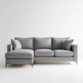 Sofa, 3 fotela poliestrowa szara sofa z lewym narożnikiem 280 x 160 x 85 cm