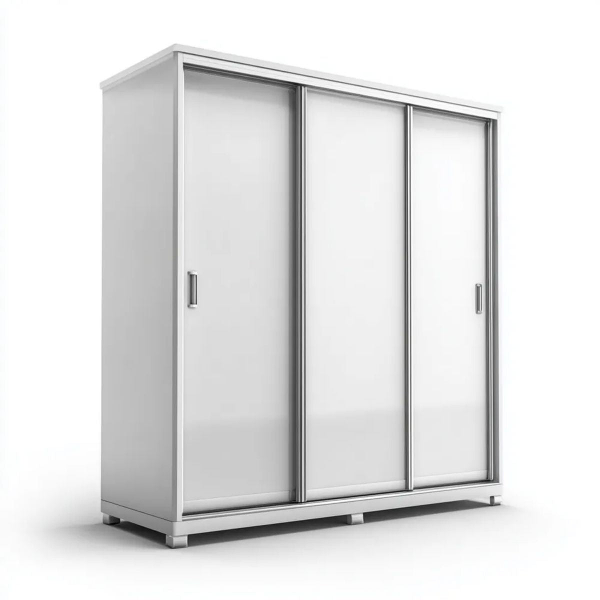 Szafa, Biała szafa z 3 przesuwnymi drzwiami w desce 180 x 60 x 200 cm
