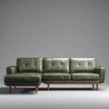 Sofa, 3-osobowa sofa lewy narożnik oliwki oliwkowej zielony syntetyczne skóry, 250 x 160 x 85 cm