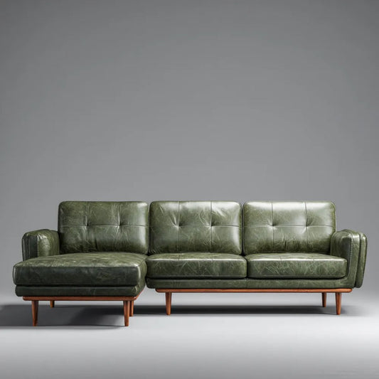 Sofa, 3-osobowa sofa lewy narożnik oliwki oliwkowej zielony syntetyczne skóry, 250 x 160 x 85 cm