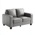 Sofa 2 siwe fotele w kolorze skóry lakierowanej PU 150 x 85 x 88 cm