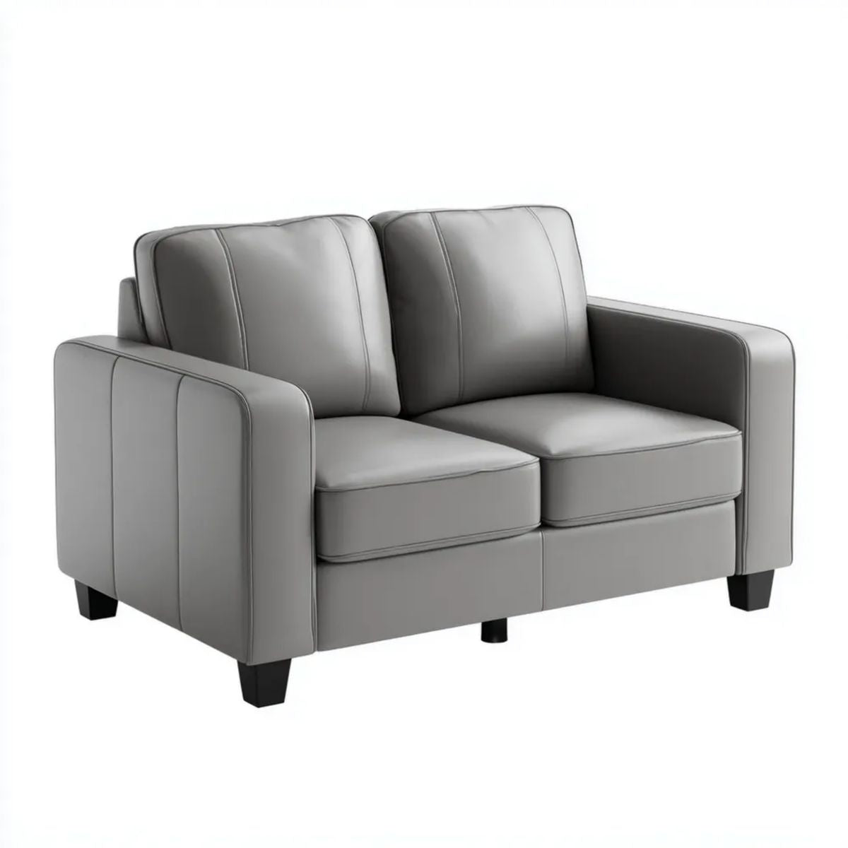 Sofa 2 siwe fotele w kolorze skóry lakierowanej PU 150 x 85 x 88 cm