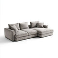 Sofa, 3-osobowa sofa taupe szary poliester betonvelt, betonowy meridian, 280 x 170 x 85 cm