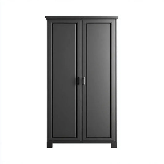 Szafa 2 czarne drewniane drzwi, 80 x 50 x 180 cm