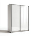 Szafa, Biała szafa z 2 przesuwanymi drzwiami w elementach elementarnych i szklanych panelach, 120 x 60 x 200 cm