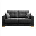 Sofa, 2 ciemnoszare poliestrowe sofy z litego drewna, 170 x 85 x 88 cm