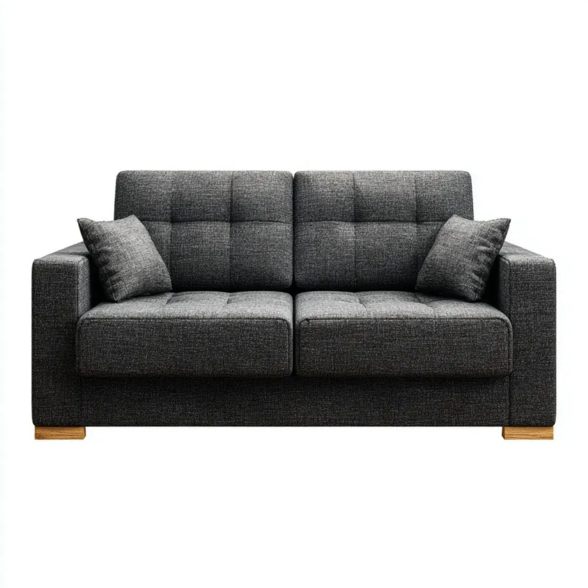 Sofa, 2 ciemnoszare poliestrowe sofy z litego drewna, 170 x 85 x 88 cm