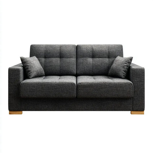 Sofa, 2 ciemnoszare poliestrowe sofy z litego drewna, 170 x 85 x 88 cm