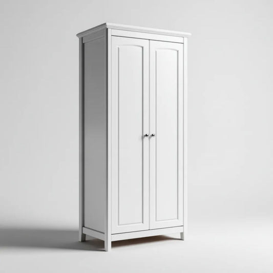 Szafa, Deska sypialna 2 Białe drzwi w panelach MDF, 80 x 50 x 180 cm