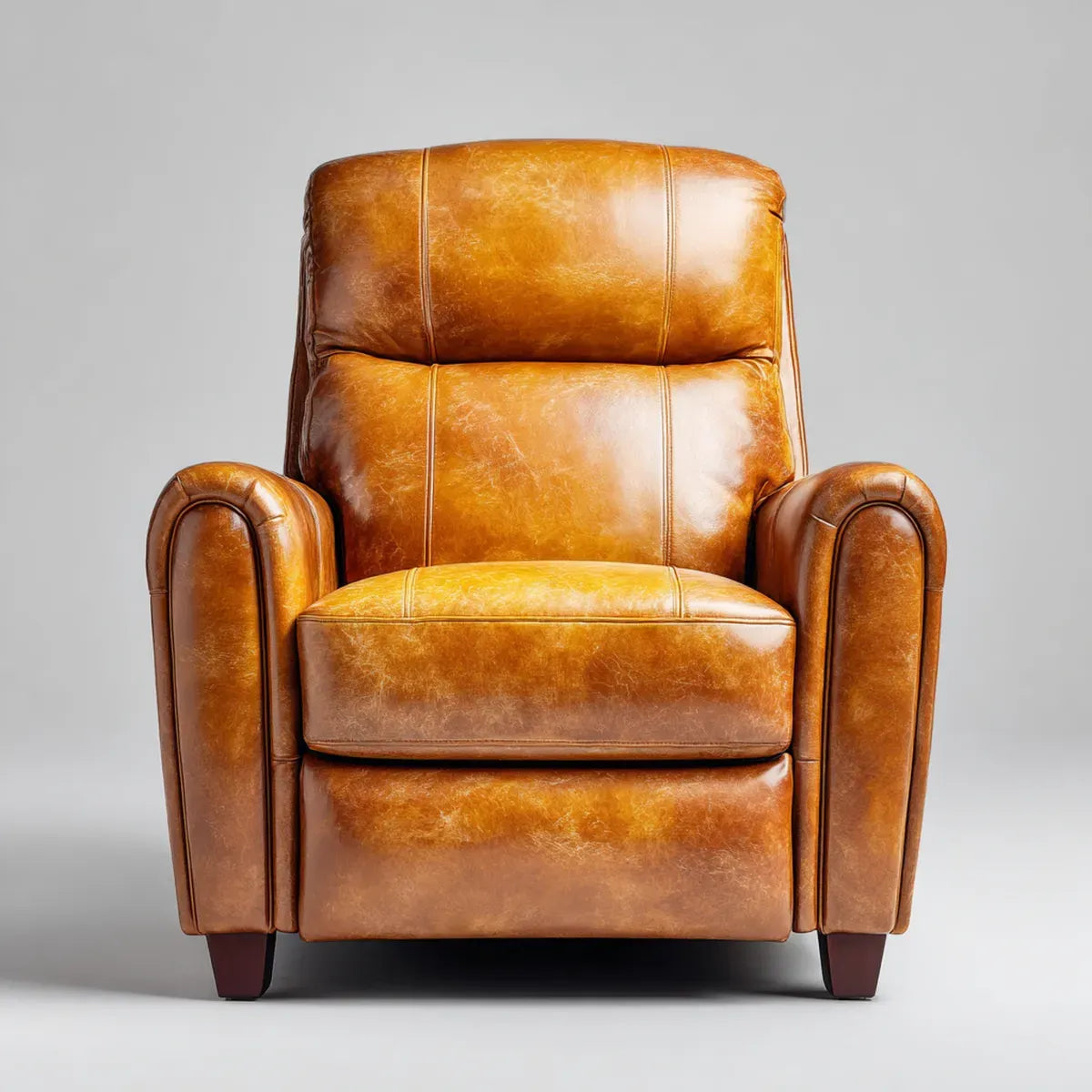 Fotel, Krzesło w kształcie prostokątnym Cognac 90 x 92 x 102 cm ze sztuczną skórą i tapicerką piankową PU