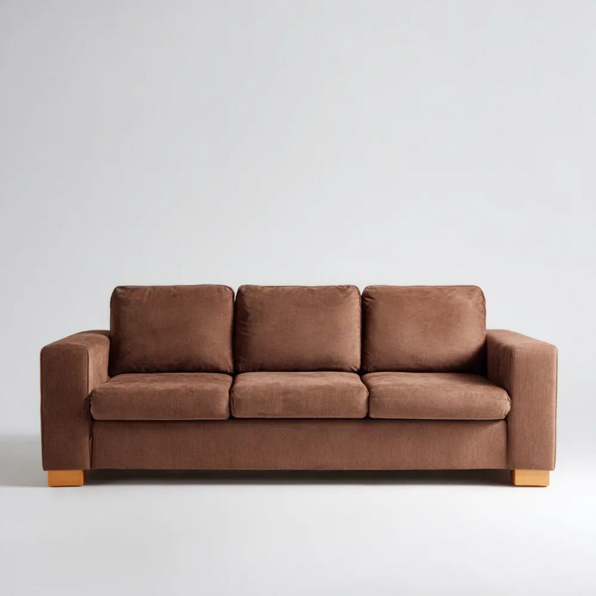 Sofa, 3 Bezgrązowe sofa w bezgranicznym z drewnianymi nóżkami, 210 x 90 x 85 cm