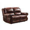 Sofa, 2 ciemnobrązowa sofa ze skóry syntetycznej, 178 x 98 x 102 cm, podłokietniki w cewkach