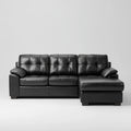 Sofa, 4-osobowa fixed narożnik fixethof z szezlongiem na prawo w kolorze czarnym fixyphytical skelle, 280 x 165 x 90 cm