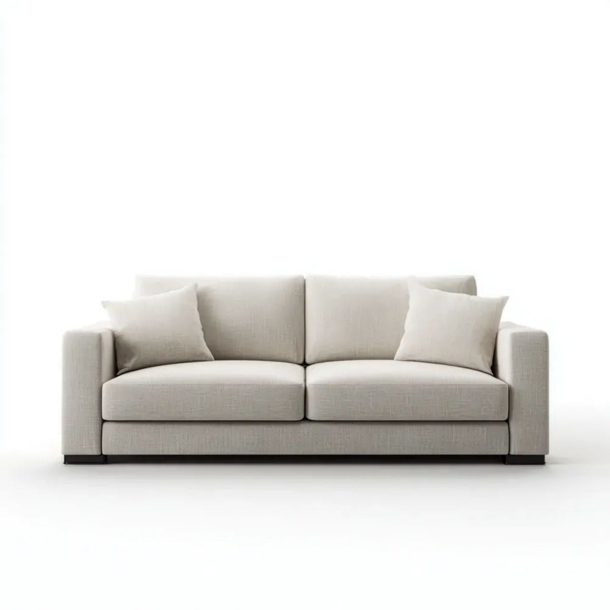 Sofa, 3-osobowa poliester sofa z czarnym nóżki, 200 x 90 x 85 cm