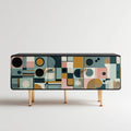 Witryna, 4 wielokolorowy przedni salon boczny 180 x 40 x 85 cm w prostokątnym laminowanym MDF