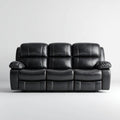 Sofa, Czarna sofa z pokryciem PU, 210 x 95 x 100 cm