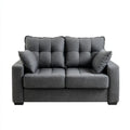 Sofa, 2-osobowa sofa solarna szary poliester 166 x 90 x 90 cm