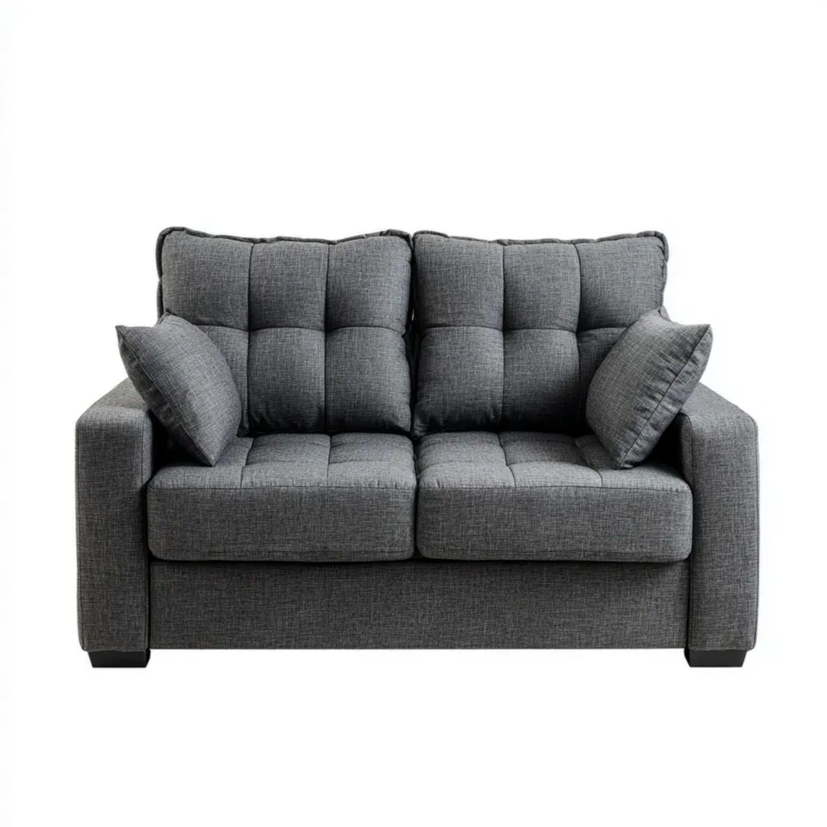 Sofa, 2-osobowa sofa solarna szary poliester 166 x 90 x 90 cm