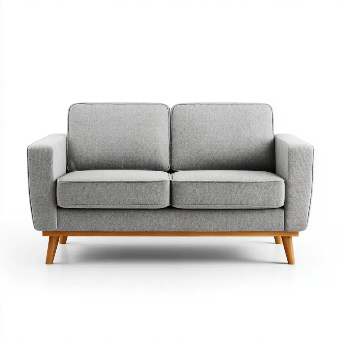 Sofa, 2-fotela szara 150 x 85 x 82 cm poliestrowe drewno lite prostokątne