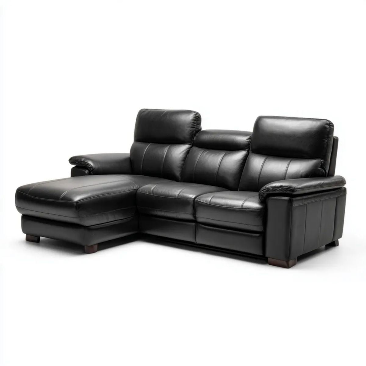 Sofa, Fotelik z kanapą z szezlongiem bursztynowym w polipropylenowej, syntetycznej skórze, 260 x 160 x 100 cm