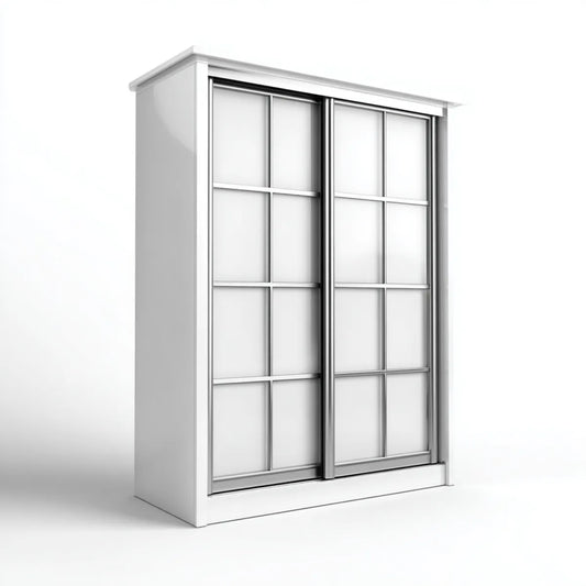 Szafa, Pływające drzwi Szafa Biała Srebrna 150 x 60 x 200 cm Aluminium prostokątne