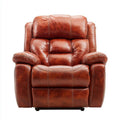 Fotel, Brązowa skóra lakierowana wyprostowana relaksujący fotel PU 98 x 92 x 102 cm