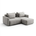 Sofa, 3-osobowa sofa z syrop z syrop z korpusów w kolorze szarym tkaniny, 220 x 150 x 85 cm