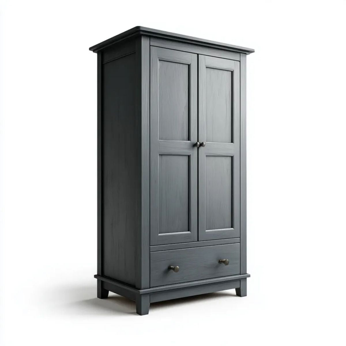 Szafa, Deska sypialna w MDF Anthracite Bardeszary, 2 drzwi i 1 szuflada, 100 x 55 x 190 cm